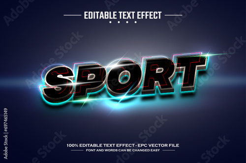 Sport 3D editable text effect template