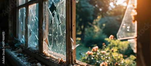 Burglar breaks sliding glass door to gain access to residence.
