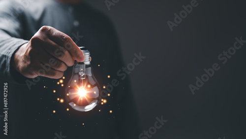 Idea, creativity concept. Business thrives on the power of creativity, where idea bulb illuminates innovative concepts, fostering a dynamic atmosphere of innovation and energy in pursuit of success.