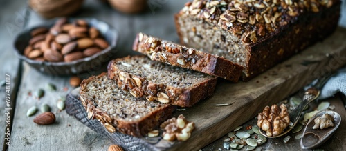 Nutrient-rich bread made from nuts and seeds