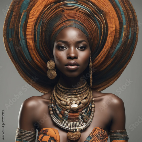 Afrykańska piękność w kapeluszu