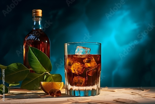 Whisky con Hielo y Hojas de Laurel