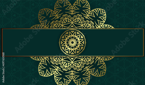 Luxury green mandala background with golden pattern Arabic Islamic decorative mandala for print, poster, cover, brochure, flyer, banner vector design