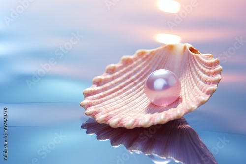 The smooth texture of pearl on a seashell, wallpaper background