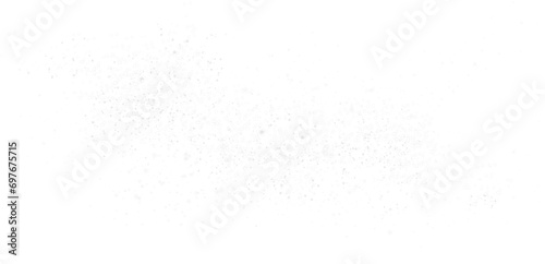 White scattering of small particles of sugar crystals, flying salt, top view of baking flour. White powder, powdered sugar explosion isolated on transparent background. PNG.