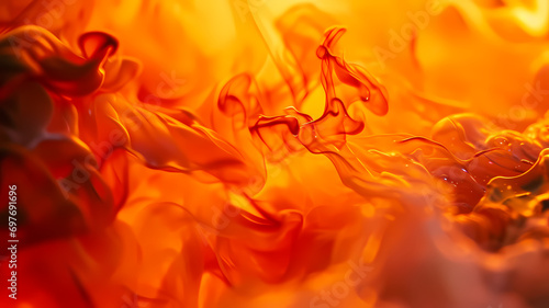 Calming rhythms of orange and red abstract firestorm background. Ai Genereted.