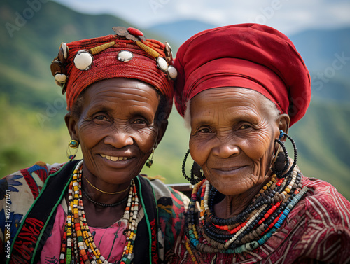 Retrato de dos mujeres congoleñas tribales