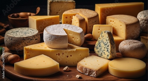 delicious cheese on background, yellow cheese on the table, cuted cheese on cool background, sliced cheese on table