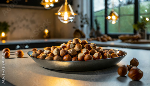 Group of fresh hazelnut snacks on the table
