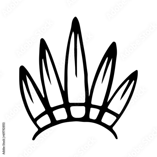 Crown Icon in Hand Drawn Doodle style isolated on white background. King crown sketches, majestic tiara, king and queen royal diadems vector. Line art prince and princess luxurious head accessories.
