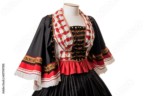 Traditional Sardinian Outfit on White on a transparent background