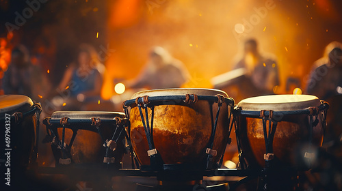 Latin Drums Close-Up Image.