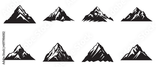 Mountain all set icon Logo Template vector illustration design.