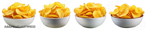 Potato Chips in a Bowl. Collection, Transparent background