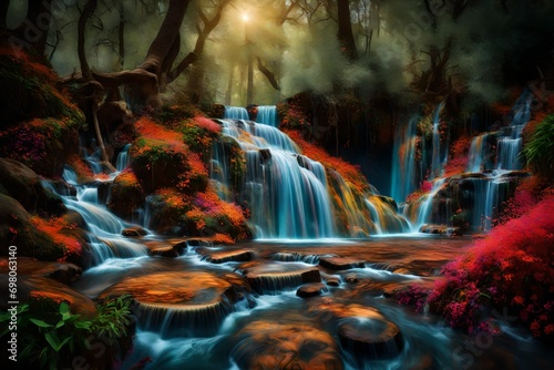 magic fountain in the forest