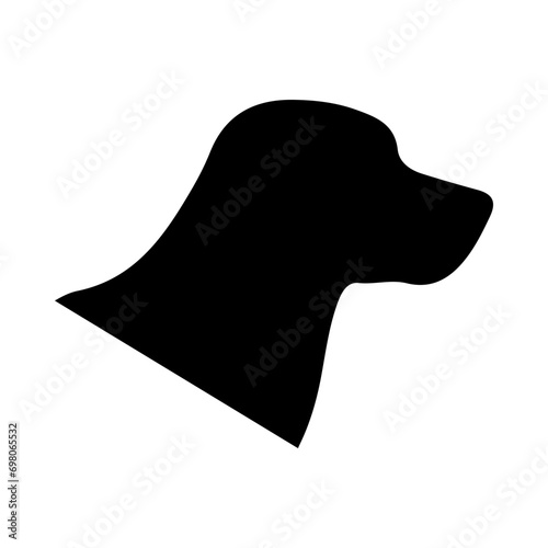 Dog head silhouette illustration on isolated background