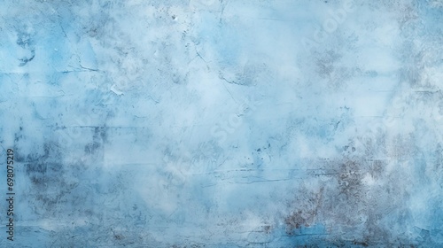 Abstract Grunge Decorative Light Blue Plaster Wall background.