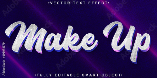 Glitter Luxury Make Up Vector Fully Editable Smart Object Text Effect