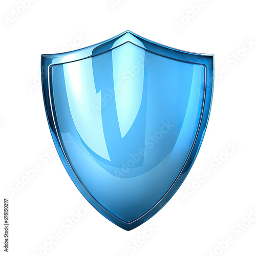 Blue shield cut out. Protect and security concept