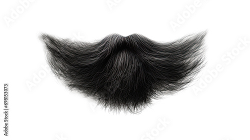 Black beard. Isolated on transparent background