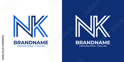 Letter NK Line Monogram Logo, suitable for business with NK or KN initials