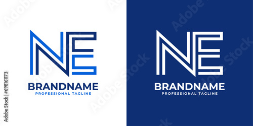 Letter NE Line Monogram Logo, suitable for business with NE or EN initials