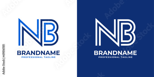 Letter NB Line Monogram Logo, suitable for business with NB or BN initials