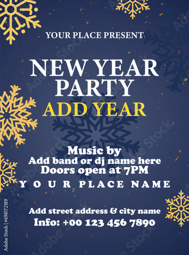 New year party poster flyer or social media post design