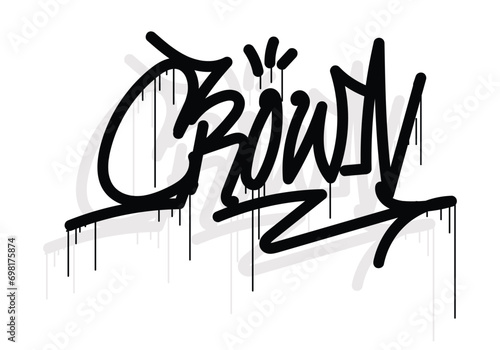 CROWN word graffiti tag style