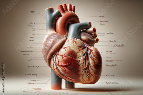 Labeled Human Heart Anatomy