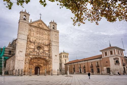 Esplanade of the city of Valladolid with the monumental church of San Pablo, Castilla Leon.