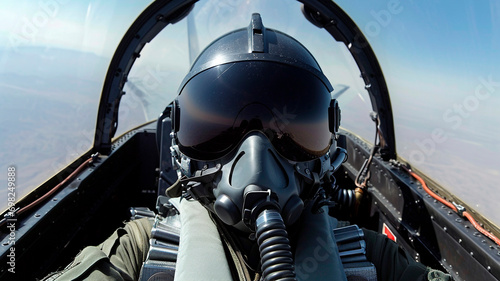 Pilot in a helmet of the SR-71 Blackbird. Generative AI
