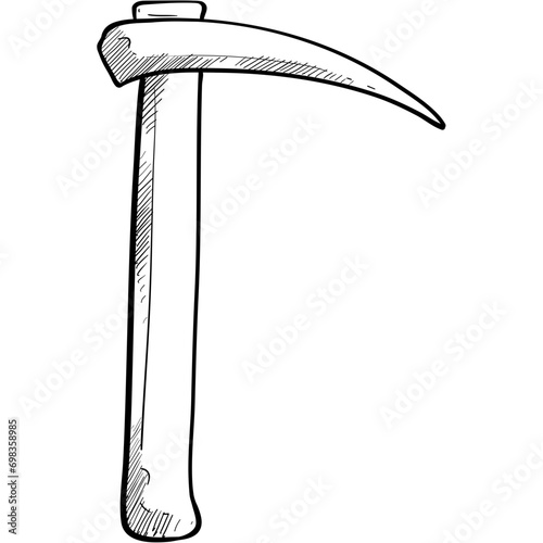 pickaxe handdrawn illustration
