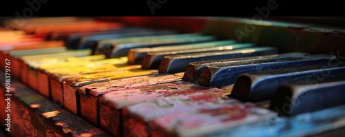 Colorful Piano Keys with Rainbow Effect