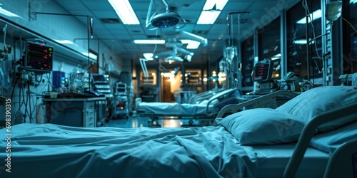 recovery ICU intensive care unit room ward with life support at hospital medical care emergency, biometrics