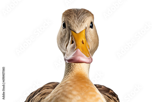 Cute Duckling Close-Up Isolated on Transparent Background