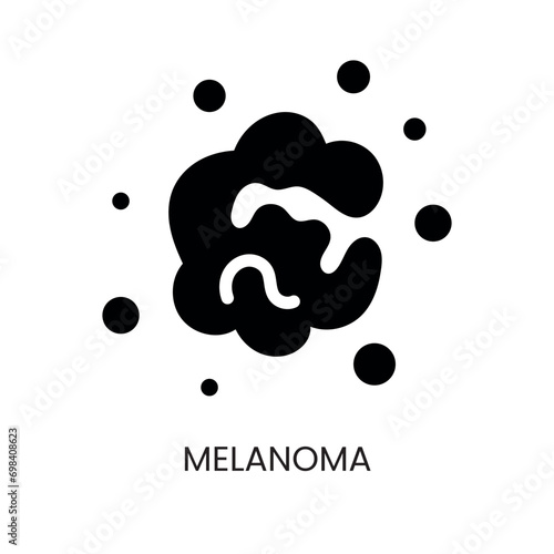 Skin cancer melanoma line icon vector cancer malignant disease