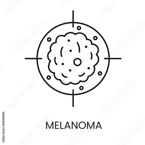 Skin cancer melanoma line icon vector cancer malignant disease