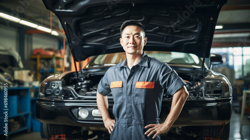 自動車整備士の働く男性 Car repair engineer 