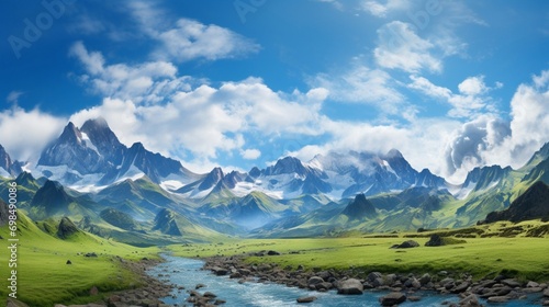 Panoramic Splendor: A panoramic vista capturing the grandeur of Pic du Midi Ossau. 