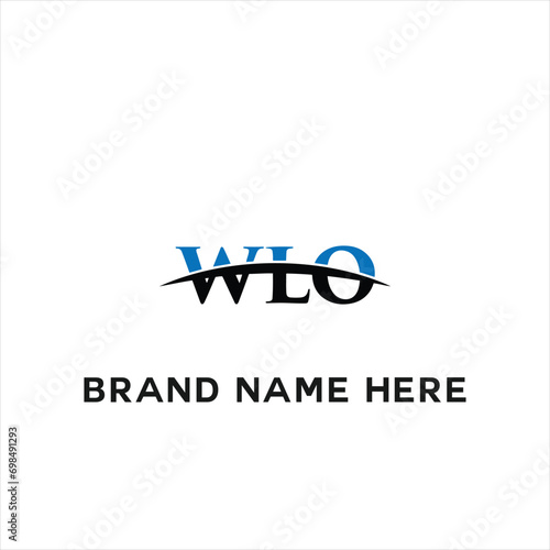 WLO logo. W L O design. White WLO letter. WLO, W L O letter logo design. Initial letter WLO linked circle uppercase monogram logo. W L O letter logo vector design. 