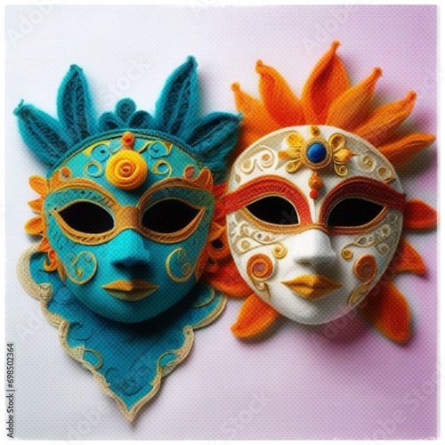Mask Sol y Luna lana (puntos).