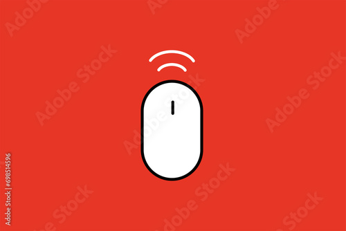 wireless mouse illustration in flat style design. Vector illustration. 