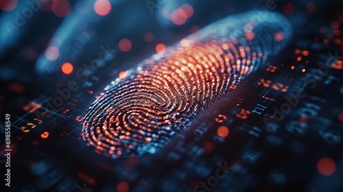 Fingerprint identification to access personal financial data. Idea for E-kyc (electronic know your customer), biometrics security