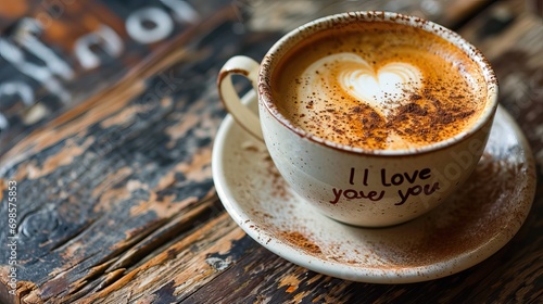 Tasse de café avec le mot " LOVE " spécial Saint Valentin