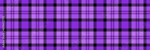 Tough vector seamless fabric, femininity background plaid check. Birthday texture textile pattern tartan in violet and black colors.