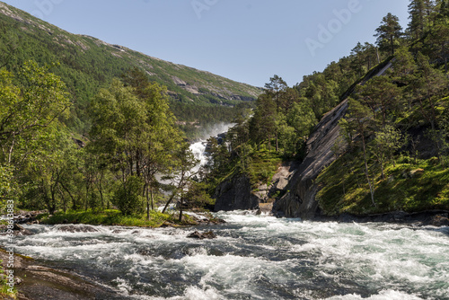 Husedalen, a valley on the western part of Hardangervidda and includes the lower part of the Kinsos valley, Ullensvang municipality, Vestland county. Kinso Riverr