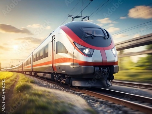 fast electric train, futuristic modern train
