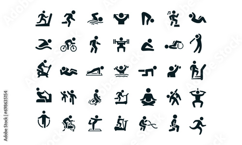 Fitness method Icons vector design