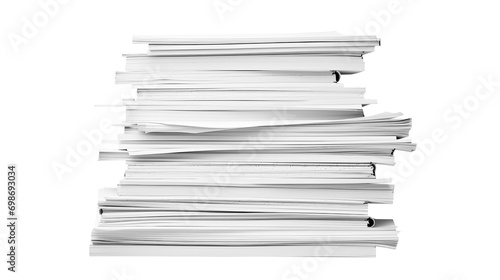 Stack Of Business Documents Papers. Isolated on Transparent background. 